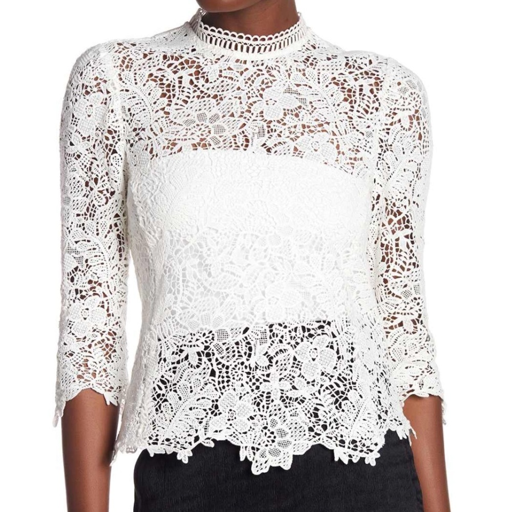 Rebecca Taylor Arella Lacy Mock Top